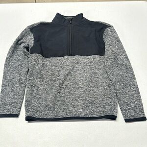 Boys Black & Gray Half-Zip Sweatshirt size M (8)